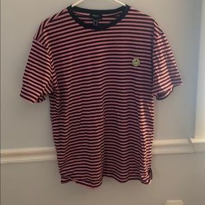 Mens white and black striped T-shirt